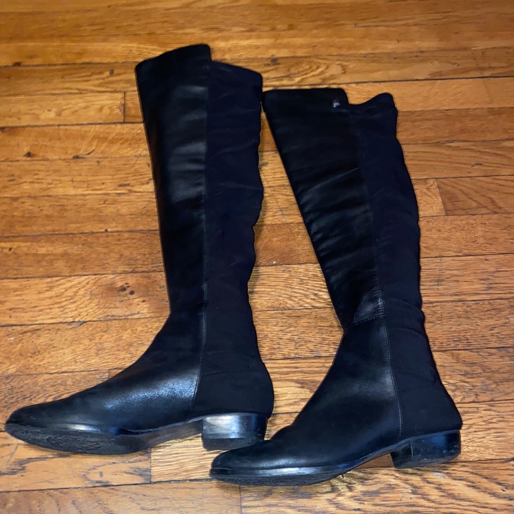 Vince Camuto karita black leather over the knee boots.